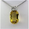 Image 1 : 32.16CTW Big Stone Yellow Topaz Silver Pendant
