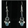 Image 1 : 1.00CT Blue Topaz Unique Design .925 Hook Earring 2.61g