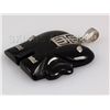 Image 2 : 26.42CTW BLACK JADE ELEPHANT 14KGP SILVER PENDANT