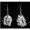 Image 1 : 47.16CTW 2in. CRYSTAL CLEAR CHIPPED STONE HOOK EARRING