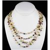 Image 1 : 147.60CTW Multi Color Thread Freshwater Pearl Necklace