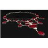 Image 2 : RUBY CORRUNDUM 106.46GRAMS SILVER STATEMENT NECKLACE