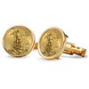 Image 1 : 2012 1/10-oz Gold Eagle Cuff Links (Polished Plain) 14K
