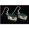 Image 2 : EMERALD BERYL 34.08CTW SILVER HOOK EARRING