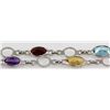 Image 2 : 38.60CT Multi Precious Gemstone Silver Bezel Necklace 9