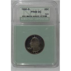 1990-S certified PR69 Cameo quarter dollar