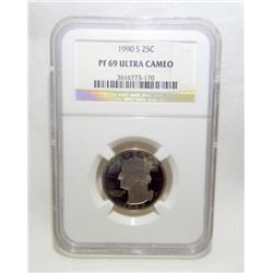 1990-S Washington Quarter PF69 Graded NGC