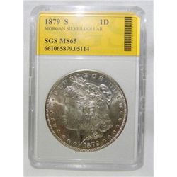 1879-S Morgan Silver Dollar SGS MS-65