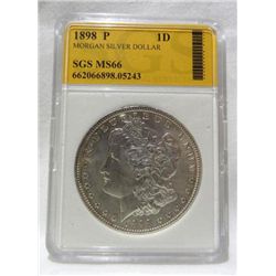 1898 Morgan Silver Dollar SGS  MS-66