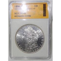1886 Morgan silver Dollar SGS MS-66