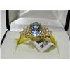 Image 3 : 2 Gold Plated Amethyst & Topaz Rings w/ CZ's