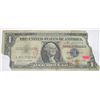 Image 1 : 1957 SERIES A $1 SILVER CERTIFICATE SERIAL # L93137225A *NOTE IS RIPPED & MISSING PEICES*!!