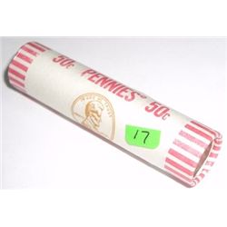 ROLL OF 1964-D UNC LINCOLN PENNIES *RARE UNC ROLL* PENNIES $2.00 FACE VALUE *ROLL OUT OF SAFE BOX*!