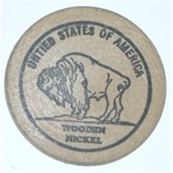 1972 WOODEN BUFFALO NICKEL *WEST CHESTER COIN CLUB*!! WOODEN NICKEL CAME OUT OF SAFE!!