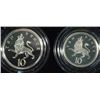 Image 2 : 1992 Great Britain silver proof  2 coin 10 pence set 35000 minted