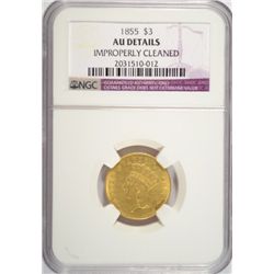 1855  $3 gold