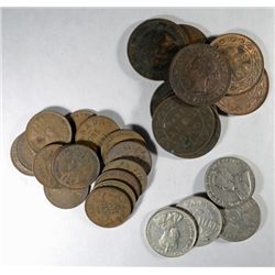 CANADIAN COIN LOT: LARGE CENTS SMALL CENTS , FIVE CENTS, NOTHING NEWER THAN 1936