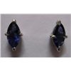 Image 1 : 1.500g Earring of Blue Sapphire in silver