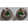 Image 1 : 6.187g Earring in 14kt 5.597g Gold,1.53 Ctw Diamond,1.42 Ctw Emerald