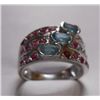Image 1 : 5.410g Ring of Ruby and Blue Topaz Sterling Silver