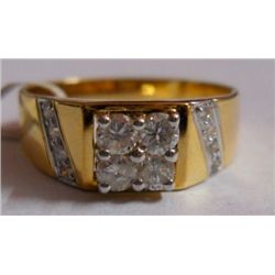 4.096g Ring in 14kt 3.982g Gold,0.57 Ctw Diamond