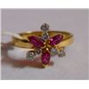 Image 1 : 3.084g Ring in 14kt 2.962g Gold,0.2 Ctw Diamond,0.41 Ctw  Ruby