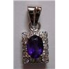 Image 1 : Amethyst and CZ 2.320g Pendant Sterling Silver