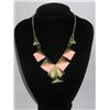 Image 1 : 290CTW 5-SLABS PINK BRASS NECKLACE;18INCH