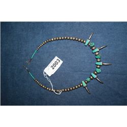 Sterling Navajo Necklace w/ Sterling and Turquoise