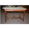 Image 3 : Walnut Victorian Marble Top Partners Desk
