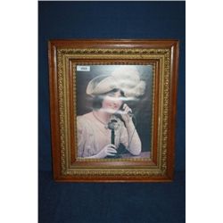 Antique Oak Frame with Victorian Style Print