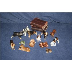 Collection of Porcelain Dog Figurines & 2 Books
