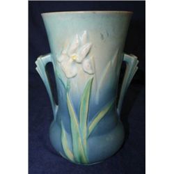 Roseville Iris 10.5" Vase Blue 1938