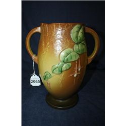 Roseville Fuschia Vase 10" Tan/Yellow