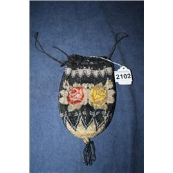 Beaded Bag Purse with Floral Design