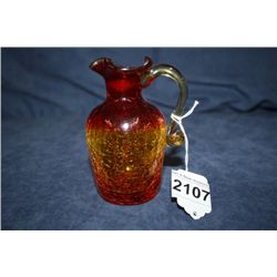 4 Hand Blown Rainbow Art Crackle Glasses