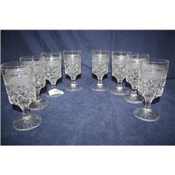 8 Goblets ( Pressed Glass )