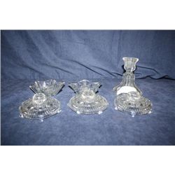 6 Vintage Glass Candle Holders