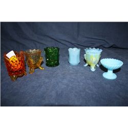 6 Toothpick Holders (Footed Opalescent)