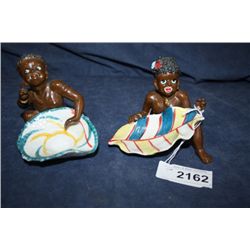 Pair of African Figures Sitting