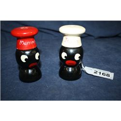 Wooden Black Chef Salt & Pepper Shakers