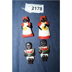 2 Pair of Black Memorabilia Refrigerator Magnets