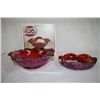 Image 1 : 2 Pcs Indiana Red Carnival Glass