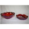 Image 2 : 2 Pcs Indiana Red Carnival Glass