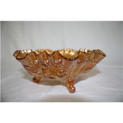 Imperial Glass Footed Carnival Bowl w/Roses Marigo
