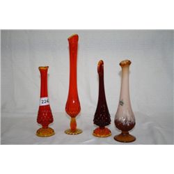 Group of 4 Fenton Bud Vases