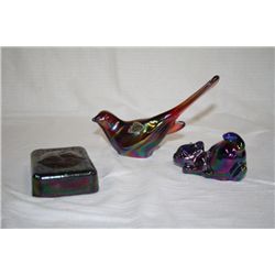 3 Pcs Figural Fenton Carnival Glass