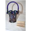 Image 1 : Cobalt Carnival Glass Fenton Basket