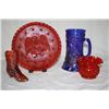 Image 1 : Grouping of 4 Misc  Fenton Glass Items