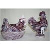 Image 1 : Slag Glass Imperial Chickens